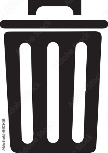 Trash Can / Waste Bin Silhouette: Garbage, Disposal, and Delete Symbol