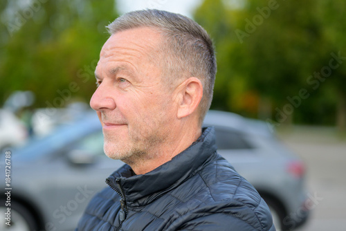 Mature Man Looking Into Distance