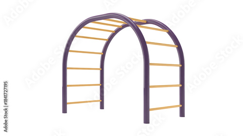 Climbing archway for kids playground equipment in purple and wood tones, perfect for active children and outdoor fun, fitness and play