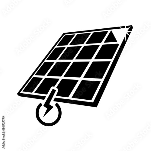 Blue photovoltaic solar panel cell isolated on a white background for clean renewable green energy technology