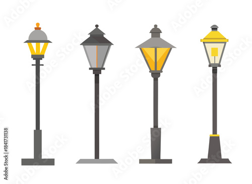 street lamp isolated on white