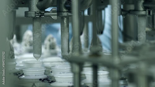 Ice cream production at the factory