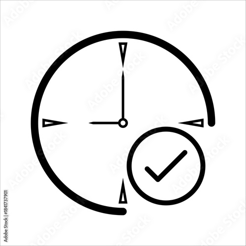 Time saver icon. Time saver clock and circle symbol, template for graphic and web design collection, logo, vector illustration.