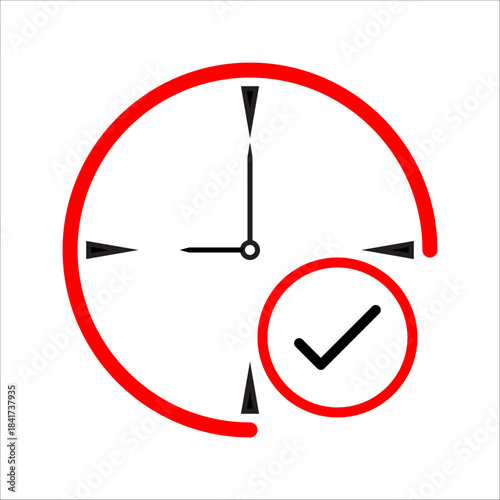 Time saver icon. Time saver clock and circle symbol, template for graphic and web design collection, logo, vector illustration.