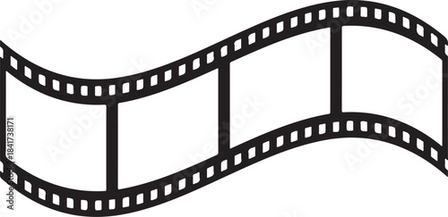 Vector design of an old 35mm filmstrip negative frame for vintage cinema photography or a blank picture border tape roll illustration