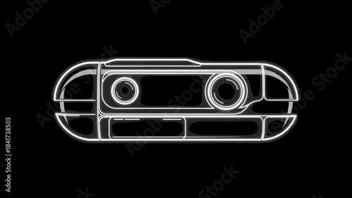 Minimalist Outline of a Dual Camera Lens System.