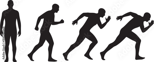 silhouettes of runner