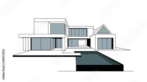 Modern Luxury Residence with Swimming Pool Architectural Design.