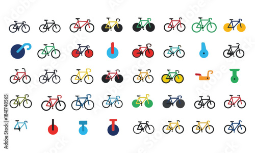 Bicycle Flat illustration set