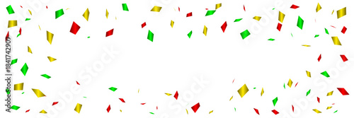 Colorful Confetti Falling on White Background. Festive Celebrations. Vector Illustration