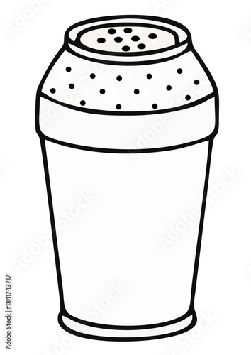 Vector salt shaker in clean minimal graphic style, neutral tones, decorative design element for kitchen and food projects