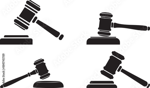Judge Gavel Icon – Law & Justice Silhouette Vector
