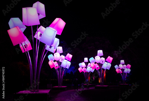 Giant Light Shades On A Christmas & Winter Light Trail In Oxfordshire