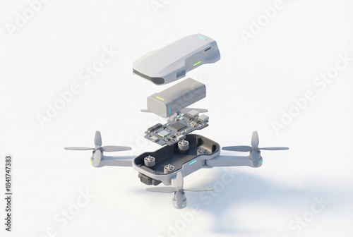 Mini Drone Disassembled Internal Components