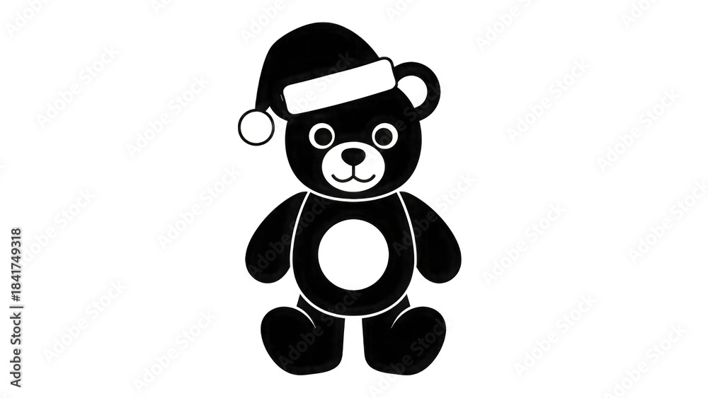 Fototapeta premium Teddy bear wearing Santa hat isolated on a transparent background 20