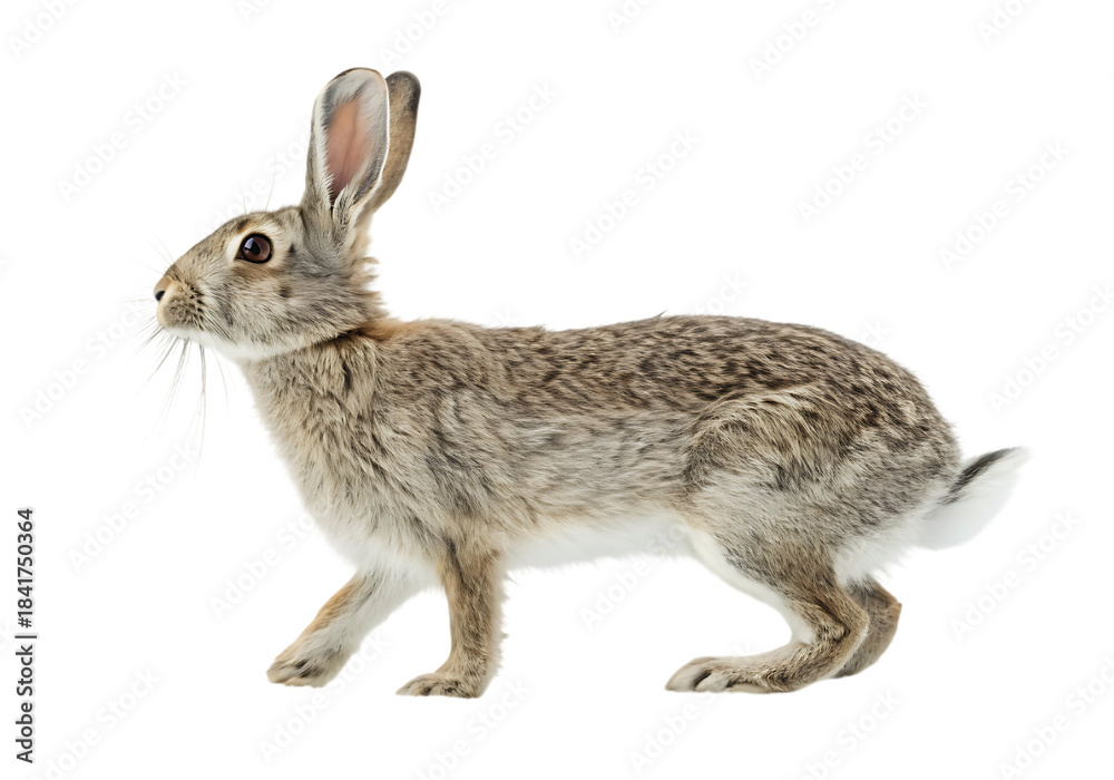 Obraz premium Isolated jackrabbit on a Transparent Background.