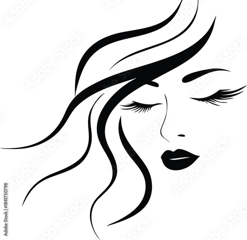 Woman face silhouette art