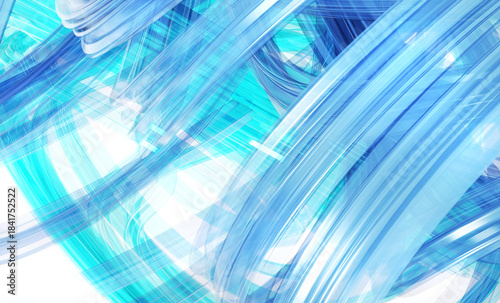 Glossy, shiny swirl abstract background with smooth curves and flowing motion, featuring minimalistic design 3D Rendering 