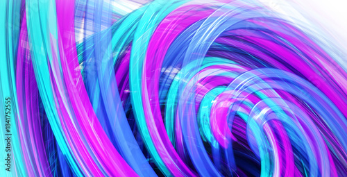 Glossy, shiny swirl abstract background with smooth curves and flowing motion, featuring minimalistic design 3D Rendering 