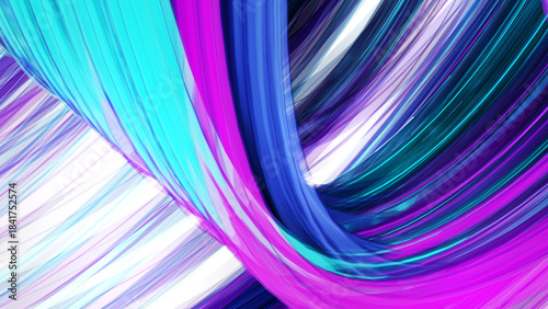 Glossy, shiny swirl abstract background with smooth curves and flowing motion, featuring minimalistic design 3D Rendering 