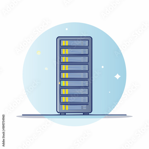 server rack with blue sky