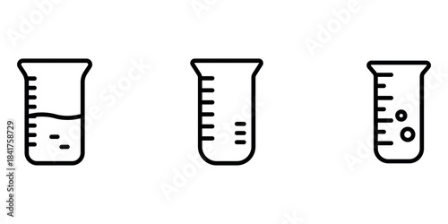 beaker outline or line icon design bundle.