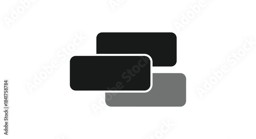 Abstract arrangement of overlapping rectangular shapes in monochrome displaying a striking visual contrast silhouette