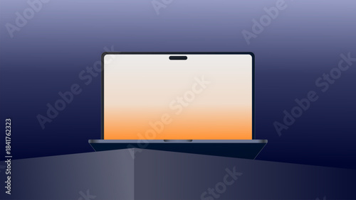 Laptop Vector Mockup – Modern Style Device with Blank Screen