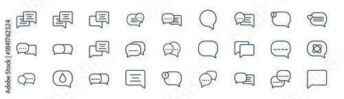 linear chat icon pack. vector thin line icons collection such as chat, chat, electron, history,