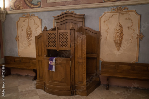 Konstfotografi Confessional booth, Church of Saint Florian and Assumption of Blessed Virgin Mary (kościół Świętego Floriana i Wniebowzięcia Najświętszej Maryi Panny), Cistercian Abbey