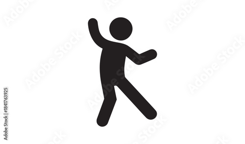 Black silhouette of a person running isolated on