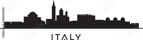 Bari skyline with Italy. design Vector black silhouette