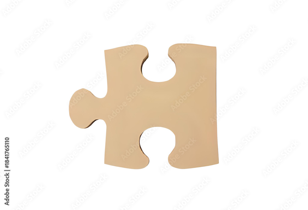 Fototapeta premium Single beige puzzle piece isolated for creative design concept use
