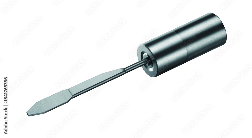 Fototapeta premium Metal tool with pointed end isolated on a transparent background screwdriver