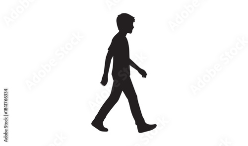 Silhouette of a man walking on isolated