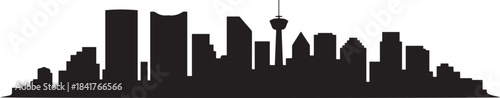 Calgary Skyline Silhouette. design Vector black silhouette