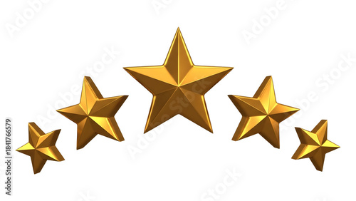 Five Golden Stars Transparent PNG Icon