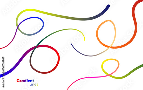 Waves of abstract color gradients.  Vector line pattern in the background.  elements of wavy graphic design.  Ribbons in Rainbow Colors