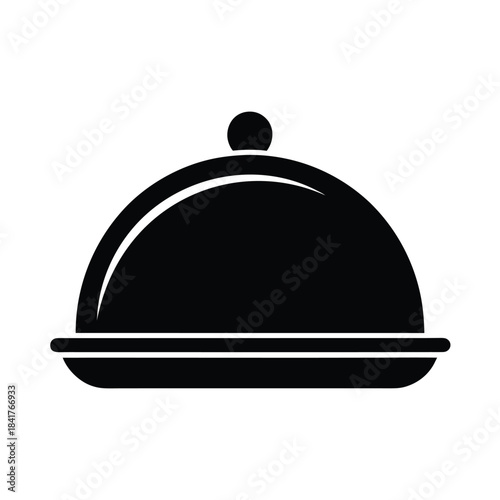 Cafeteria plate cover icon solid minimalist flat vector illustration
