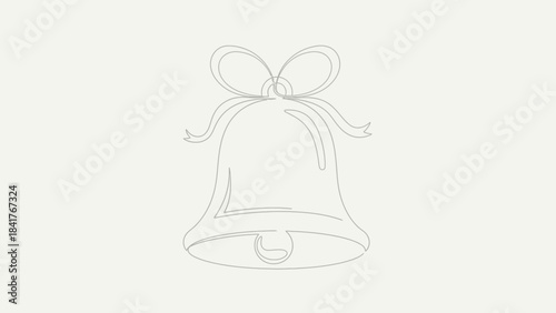 Hand Draw line art Christmas bells with holly leaf coloring page for kids vector for holiday