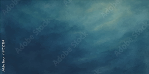 Abstract dark blue grunge background with smoke textures and bright clouds creates a moody storm night sky backdrop featuring mist and motion in space