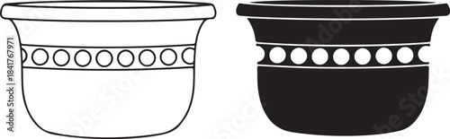 Outline Of A Coffee Cup And A Solid Black Coffee Cup drink beverage