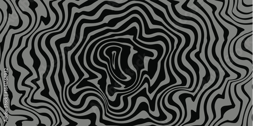 Dark Gray and Black Abstract Swirling Lines Pattern Background with Organic Flow vector illustration