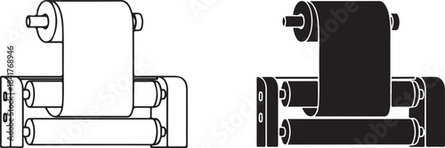 Toilet Paper Holder With Two Rolls One Outline One Silhouette bathroom