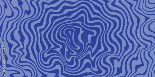 Deep Blue And Lighter Blue Abstract Background With Organic Wavy Lines And Swirling Distorted Patterns