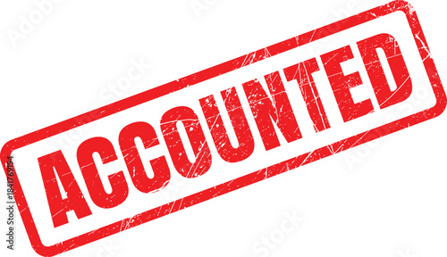 A vibrant red stamp displaying the word ACCOUNTED signifying a finished financial action