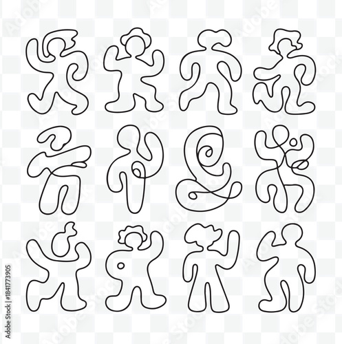 Creative Human Line Art Gestures Design