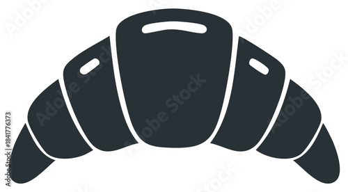 Dark Silhouette of a Flaky Crescent Croissant Pastry