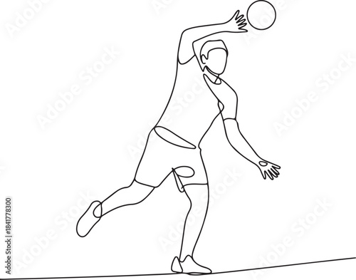 Continuous line illustration of a wrist flicking a ball during a volleyball pass with elegant minimal artistic outline drawing