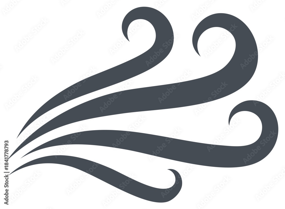 Obraz premium Wind, Air Movement, Vector Lines, Swirls, Abstract Design Elements